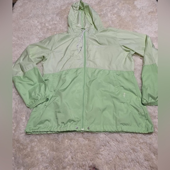 Columbia Mint Green Hooded Windbreaker/Jacket Women’s Size Large EUC - Picture 1 of 10